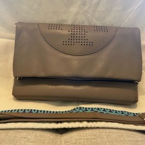 Tory Burch Britten  Leather Gold Hardware  Strap Crossbody/Clutch Bag